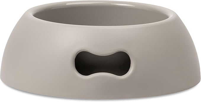 United Pets Pappy Dog Bowl for Dogs and Cats | BPA Free Premium Water and Food Pet Bowls Feeder for Large Size Pets | Eco Friendly & Pet Safe Food Grade Materials | Made in Italy | Taupe - 74 Oz