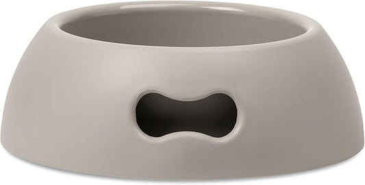 United Pets Pappy Dog Bowl for Dogs and Cats | BPA Free Premium Water and Food Pet Bowls Feeder for Large Size Pets | Eco Friendly & Pet Safe Food Grade Materials | Made in Italy | Taupe - 74 Oz