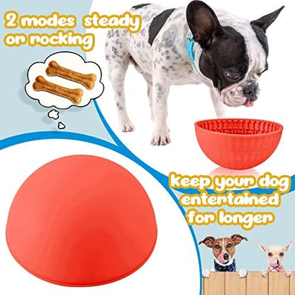 Patelai 4 Pcs Dog Enrichment Lick Bowls, Interactive Dog Slow Licking Feeder Bowl, Boredom Anxiety Eliminate, Mat Wobble Silicone Freeze Feeder for Pet Oral Health for Calming Toy, 4 Colors - Image 3