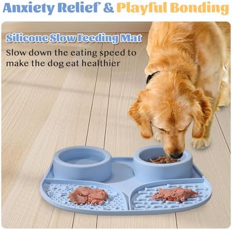 Silicone Lick Mat for Dogs with Suction Cups, Slow Feeder Dog Bowls & Dog Lick Mat for Anxiety Relief, Snuffle Mat for Dogs, Dog Food Bowl & Cat Food Bowl, Slow Feeder Cat Bowl for Wet & Dry Treats - Image 6