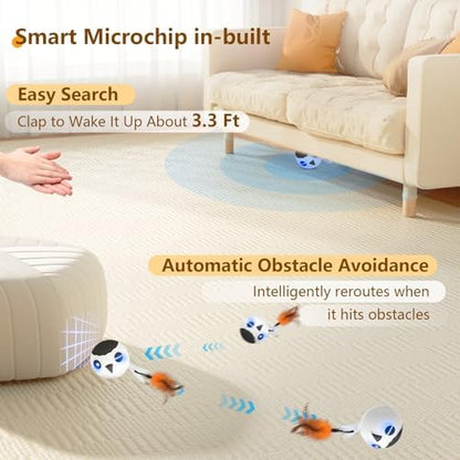 Cat Toys Ball, Smart Motion Sensor Moving Ball with 4 Sounds& 3 Speed Modes - Image 3