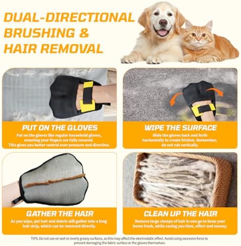 3-Pack Pet Hair Remover Carpet Rake, Dog Cat Hair Remover, Carpet Scraper - Image 5