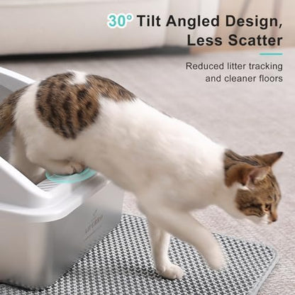 AIPERRO Stainless Steel Litter Box | XL Enclosed Cat Litter Boxes with Lid - Image 5
