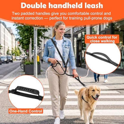 XiaZ Hands Free Dog Leash,Versatile Hands Free Leash,5.9-7.9 FT Waist Belt with Double Handles for Small Medium and Large Dogs Walking, Running and Jogging, Black - Image 4