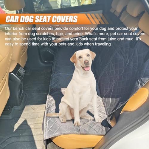 Car Back Seat Cover for Dog, 53" Pet Bench Backseat Cover, Black - Image 3