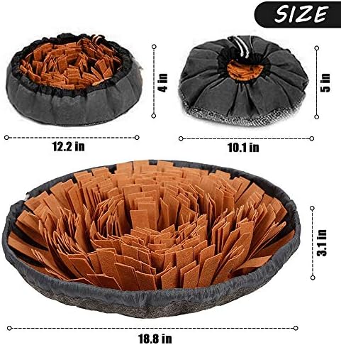 AWOOF Pet Snuffle Mat for Dogs, Interactive Feed Game for Boredom, Encourages Natural Foraging Skills for Cats Dogs Bowl Travel Use, Dog Treat Dispenser Indoor Outdoor Stress Relief (Brown) - Image 7