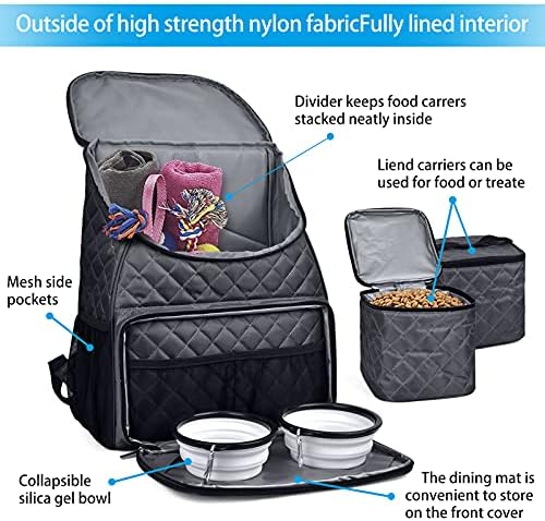 BAGLHER 丨Dog Travel Bag,Airline Approved Pet Supplies Backpack, Dog Travel Backpack with 2 Silicone Collapsible Bowls and 2 Food Baskets. - Image 4