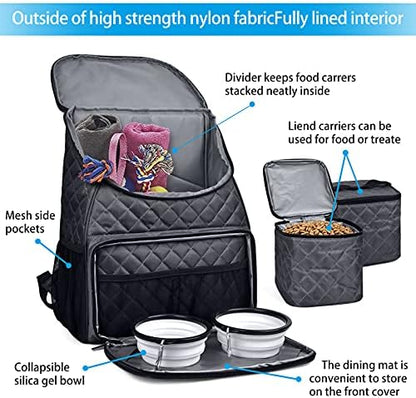 BAGLHER 丨Dog Travel Bag,Airline Approved Pet Supplies Backpack, Dog Travel Backpack with 2 Silicone Collapsible Bowls and 2 Food Baskets. - Image 4