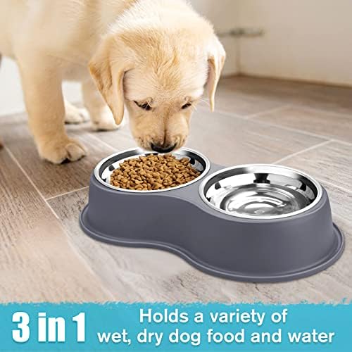 Epetslove Stainless Steel Dog Bowls Double Non-Slip Dog Water and Food Bowl - Image 5