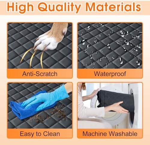 NECKORY Waterproof Dog Car Seat Cover for Back Seat - Durable, Scratch Proof Pet Hammock with Nonslip Design & Storage Pockets, Fits Cars, SUVs, Trucks- S, Black/Orange - Image 4