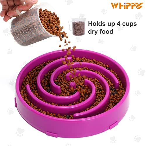 Whippy Slow Feeder Large Dog Bowl - Non Slip Maze Puzzle Bowl for Medium to Large Dogs - Purple - Image 6