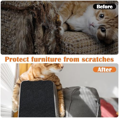 Cat Scratch Furniture Protector - 40" x 13.8" Trimmable Self-Adhesive Cats Claws Scratch Pads, DIY Cat Climbing Couch Protector for Scratch Post Cat Tree Replacement Indoor (Black) - Image 4
