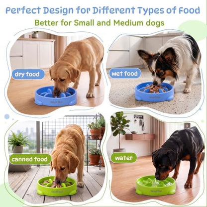 WinTour 2 Pack Slow Feeder Dog Bowls, BPA Free, Medium & Small Dog Bowls - Image 4
