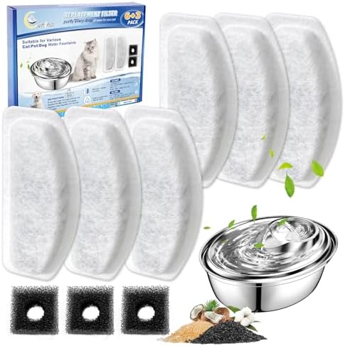 6+3 Pack Replacement Filters Compatible with ORSDA D30 67oz Fountain by Cunina