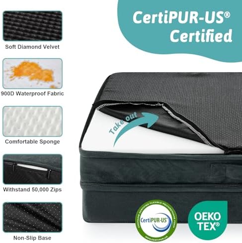 COZY KISS Orthopedic Dog Bed for Extra Large Dogs, U Shaped XL 44x32 inch - Image 5