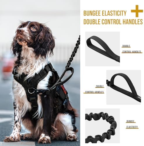 OneTigris Tactical Bungee Leash with 2 Handles Quick Release (Black) - Image 3
