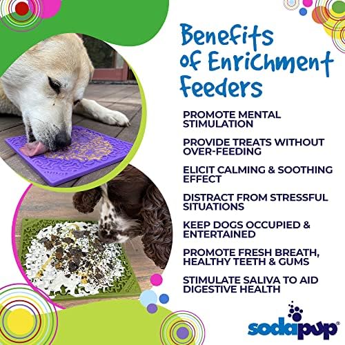 SodaPup Purple Bones & Green Jigsaw eMat Bundle – Durable Lick Mat Feeder Made in USA from Non-Toxic, Pet-Safe, Food Safe Rubber for Avoiding Overfeeding, Digestive Health, Calming, & More - Image 4