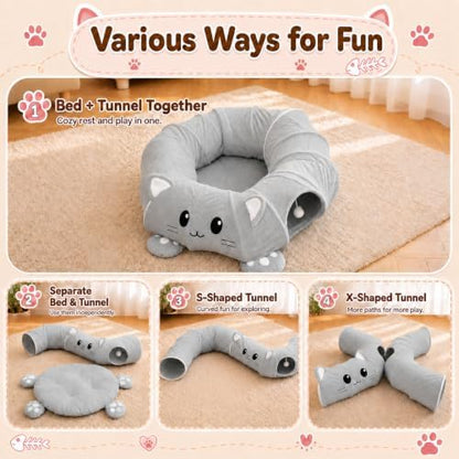 Cat Tunnel Bed with 21 Interactive Toys - Image 2