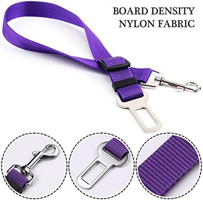 YuCool Dog Seat Belt,4 Piece Set Dog Car Adjustable Seatbelts for Vehicle Nylon Pet Safety Heavy Duty & Elastic Car Harness for Dogs - Image 3