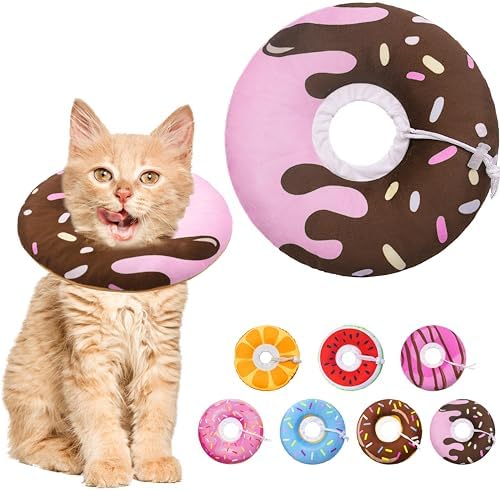 Seyezo Cat Cone Collar Soft, Adjustable Recovery Collar, Chocolate, Small by Seyezo