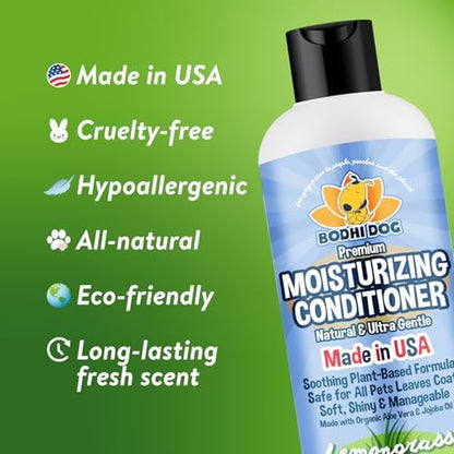Bodhi Dog Gentle Moisturizing Dog Conditioner - Soothing Plant-Based Formula with Aloe Vera & Jojoba Oil - Hydrates & Softens Coat - Leaves Coat Soft Shiny & Manageable - Lemongrass (17 Fl Oz) - Image 2