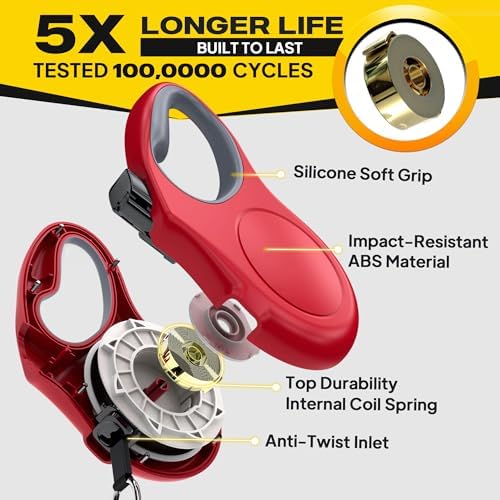 Fida Retractable Dog Leash, 16 ft Dog Walking Leash for Small and Medium Dogs up to 44lbs, 360° Tangle-Free, Red - Image 4