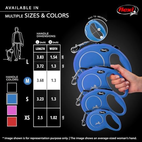 FLEXI® Classic Cord Retractable Dog Leash, Medium, 16 ft - Blue - Image 5