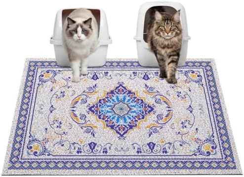 Glittme Cat Litter Mat, 33"x22" Non-Slip Washable Trapping Mat for Cats by Glittme