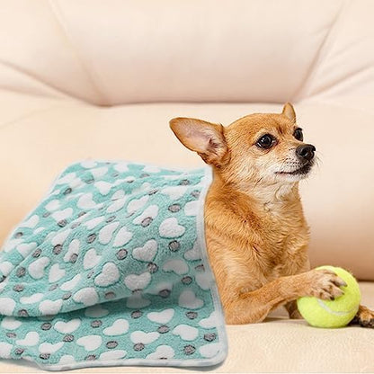 1 Pack 3 Puppy Blankets Super Soft Warm Sleep Mat Love Print Blanket Fluffy Fleece Pet Blanket Flannel Throw Dog Blankets for Small Dogs Puppy Dogs Fluffy Cats,Mix Love-Large(40"x30") - Image 3