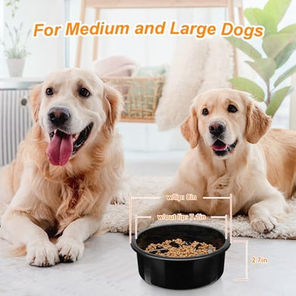 COMESOON Slow Feeder Dog Bowl, Slow Down Eating Anti-Choking Bloat Stop Maze Design Dog Dishes Fit for COMESOON Bowl Stand DB-G03/DB-B03, Black - Image 5