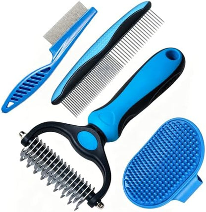 4 PCS Dog and Cat Grooming Kit Pet undercoat rake for dogs cat by Unknown