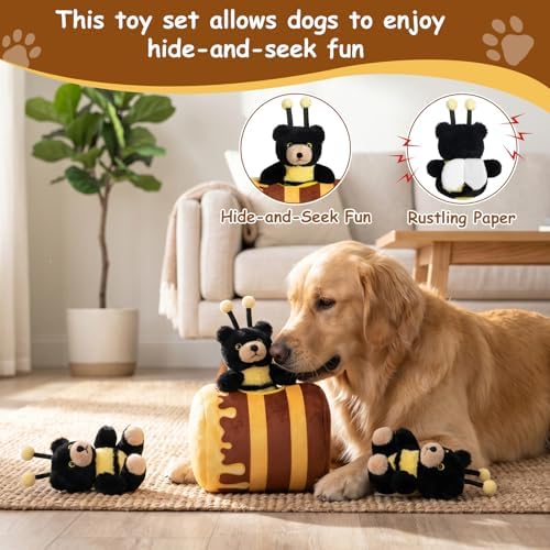 Hollypet Squeaky Hide and Seek Dog Toys for Small and Medium, Honey Pot - Image 6