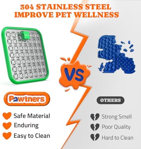 Pawtners Stainless Steel Lick Mat for Dogs & Cats, 1 Pack, Green - Image 2