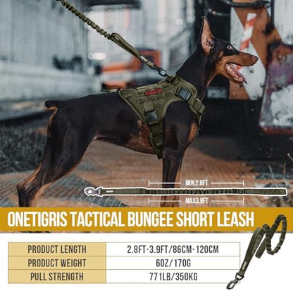 OneTigris Tactical Bungee Leash with 2 Handles Quick Release (Ranger Green) - Image 2