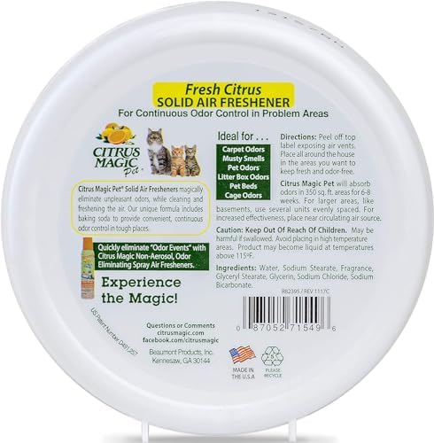 Citrus Magic Pet Solid Air Fresheners, Fresh Citrus, 8 Ounce, Pack of 3 - Image 3