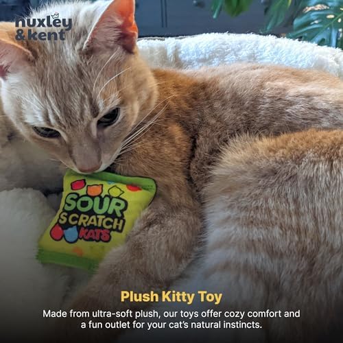 Huxley & Kent Plush Cat Toy - Interactive Catnip Toy for Cats & Kittens - Soft with Crinkle & Catnip - Fun Indoor Play - Sour Scratch Kats - Image 6