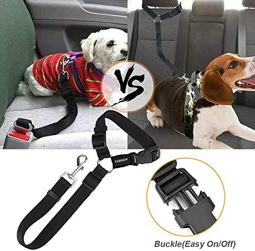 Dog Seat Belts, CGBOOM 2 Pack Dual Use Dog Car Seatbelts Harness Adjustable Car Headrest Restraint for Vehicle Nylon Pet Cat Dog Safety Leads Seat Belts for Large Medium Small Dogs - Image 3