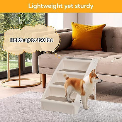 Dog Stairs for High Beds, Foldable Pet Steps Ramp with Non-Slip Bottom for Cats and Small Dogs, for Couch, Car, Portable Waterproof Dog Steps - Image 3