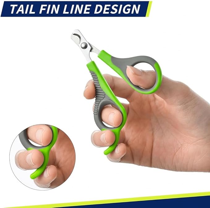 WePet Pet Nail Clippers U07.2, Professional Claw Trimmer, Scissor for Cats, Puppies, Kittens, Hamsters, Rabbits and Small Animals, Sharp, Safe, Small, Green/Grey