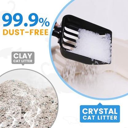 NEWORD Non-Clumping Crystals Cat Litter, Superior Odor Control Silica Gel Litter, Low Tracking & Dust-Free, Soft-On-Paws, Unscented, 14 lbs (2 Packs of 7lb Bags) - Image 5