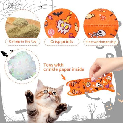 Halloween Christmas Cat Catnip Toys for Indoor Cats Random 4 Pcs - Image 4