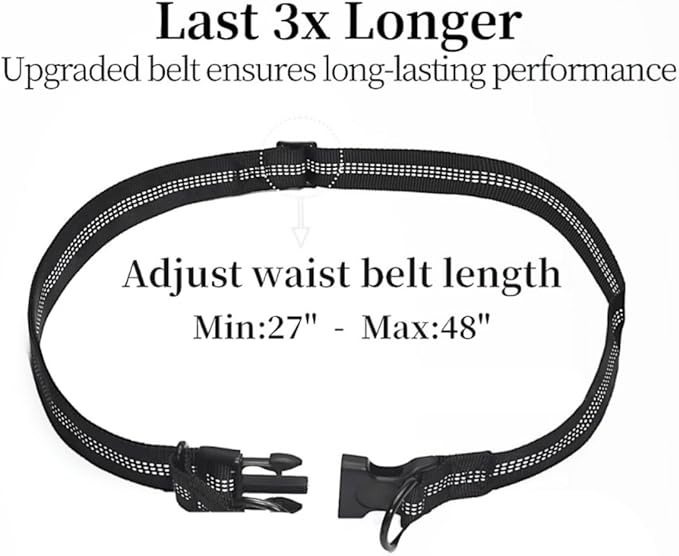 Hands Free Dog Leash with Zipper Pouch, Dual Padded Handles & Durable Bungee Dog Leash for Walking, Jogging, Running and Hiking