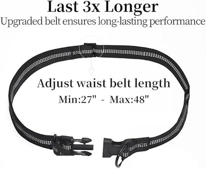 Hands Free Dog Leash with Zipper Pouch, Dual Padded Handles & Durable Bungee Dog Leash for Walking, Jogging, Running and Hiking
