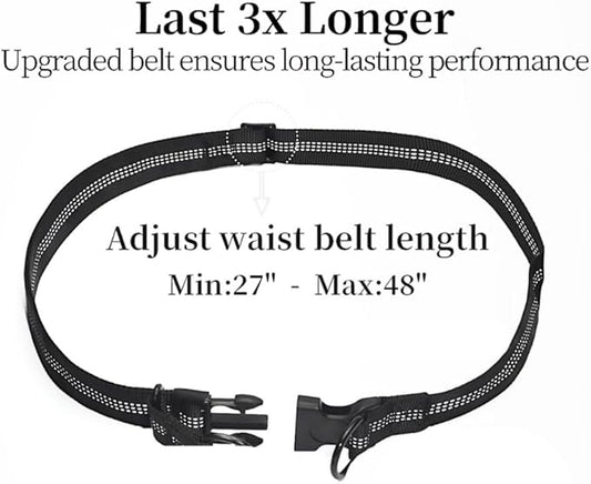 Hands Free Dog Leash with Zipper Pouch, Dual Padded Handles & Durable Bungee Dog Leash for Walking, Jogging, Running and Hiking
