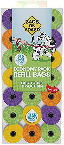 Bags on Board Dog Poop Bags, Strong Leak Proof Waste Bags, 315 Count by Bags+on+Board