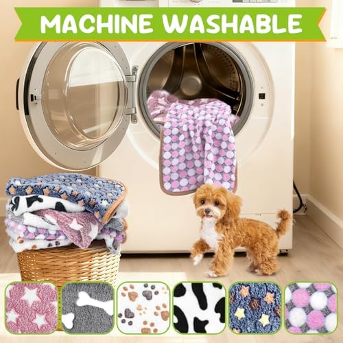 6 Pcs Dog Blanket Super Soft Pet Puppy Blankets Calming Dog Blankets for Small, Medium Large Dogs Warm Sleep Mat Washable Dog Blanket for Puppy Cat (36"×24") - Image 4