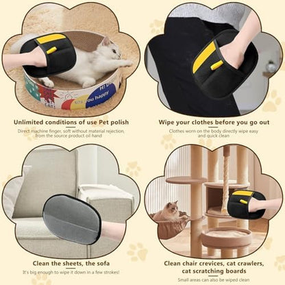 Electrostatic Pet Hair Removal Gloves | Effortless Deshedding for Dogs & Cats | Reusable & Machine Washable for Sofa, Car, Clothing & Beds (Black) - Image 6