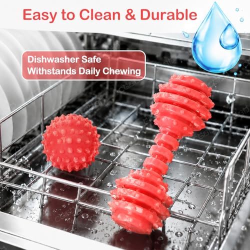 6 Pack Red Dog Chew Toys, Small Dog Teething Toys, Dental Health & Interactive Play - Image 4