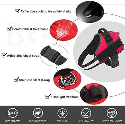 Dog Harness, No-Pull Reflective Dog Vest, Breathable Adjustable Pet Harness with Handle for Outdoor Walking - No More Pulling, Tugging or Choking (Red, XXL) - Image 2