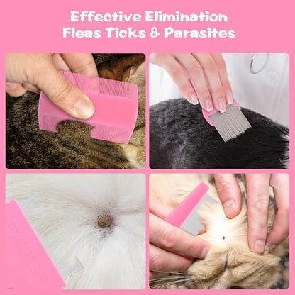 Kerros Flea Combs for Dogs and Cats, Stainless Steel Pet Grooming, 6 Pack - Image 6